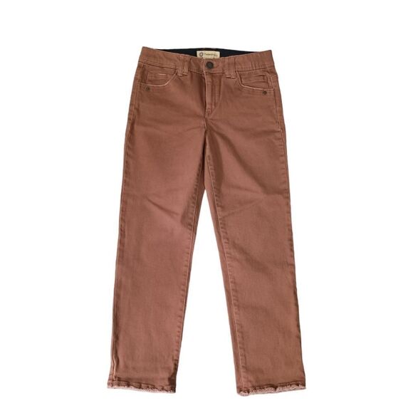 Democracy AB Solution Jeans 6 Tan Skinny Stretch Straight Ankle Length Raw Hem. - Picture 7 of 16
